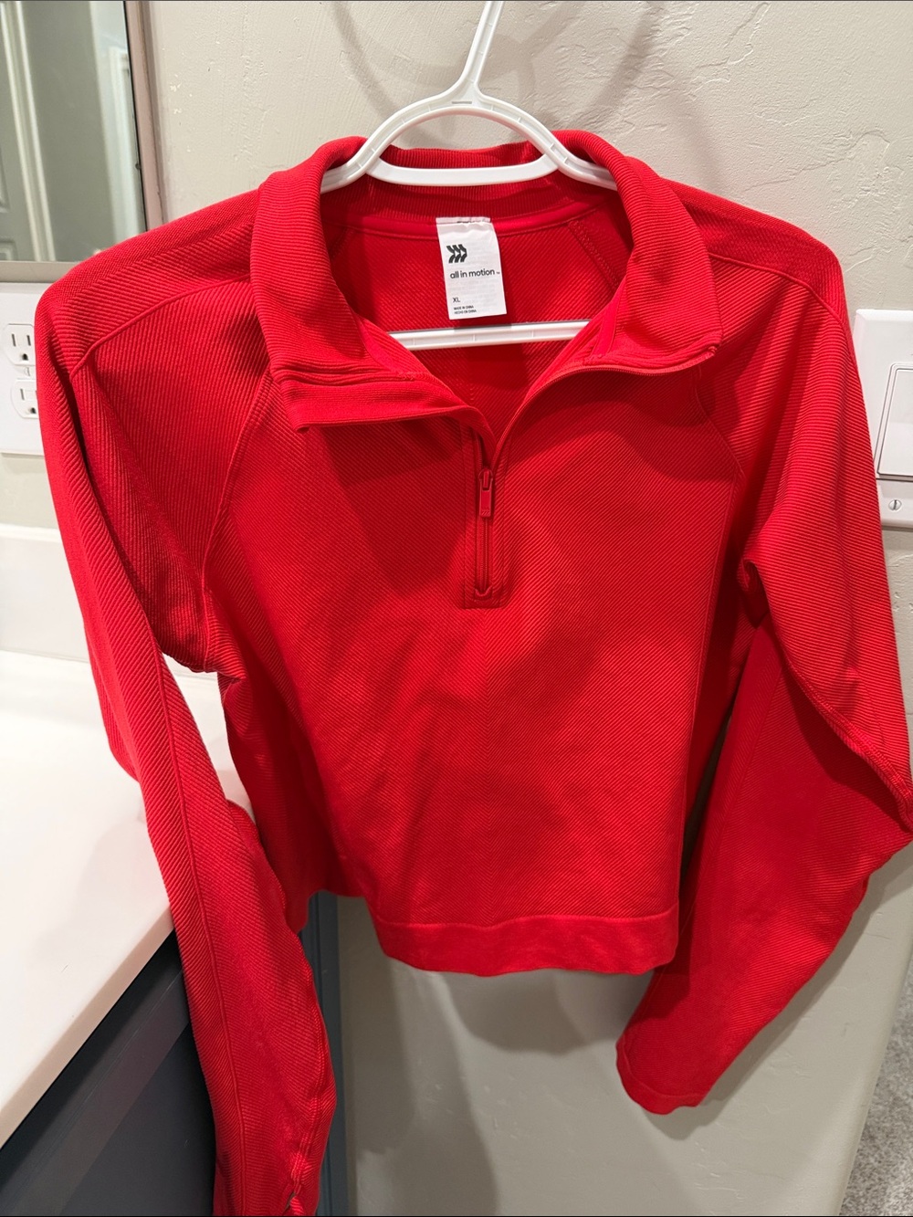 all in motion Red Half-Zip Pullover Sweatshirt